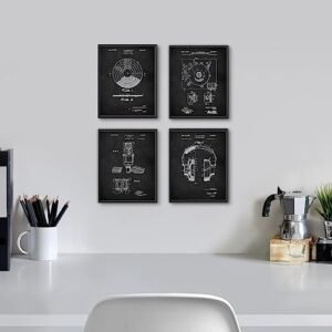 Black And White Music Wall Art Canvas Prints,Vintage Music Art Poster, Music Room Bedroom Aesthetics Wall Art Decor,Set of 4(8 * 10inch,Unframed).
