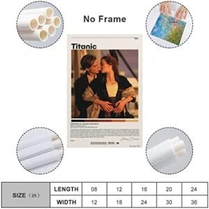 ALUKAP Titanic Vintage Movie Minimalist Poster Poster Frame Hanger Scroll Posters Canvas Decorative Hanging Painting Wall Art Decor Room 12x18inch(30x45cm)