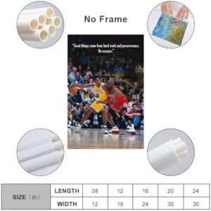 BREN kobe bryant Post Up MJ-23 poster Unframe 12x18inch Basketball Sports Star Signed Art Canvas Wall Art For Basketball fans room, bedroom decoration, holiday gift