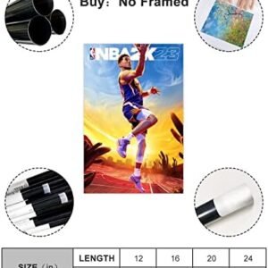 ANBID Basketball Player Poster for Wall Decor Phoenix Suns POSTERS Canvas for Boys Bedroom Wall Motivational Basketball Poster Signed Unframe-style 12x18inch(30x45cm)