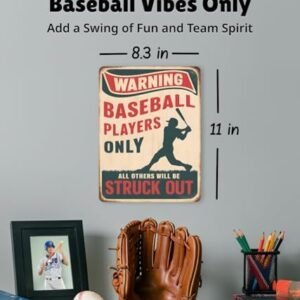 Baseball Room Decor Sign for Boys – Cool Baseball gifts for boys 8-12, Perfect as Baseball Decorations, Bedroom, Posters, Accessories, and Sports Memorabilia, Fun Baseball Stuff for Players by Opix Design, Baseball