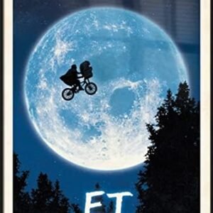 E.T. The Extra-Terrestrial – Framed Movie Poster (Regular Style/Bicycle & Moon) (Size: 24″ x 36″)