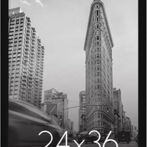 Americanflat 24×36 Poster Frame with Polished Plexiglass – Epic Collection – Gallery Wall Frames with Engineered Wood – Wide Photo Frame for Wall Display – Black