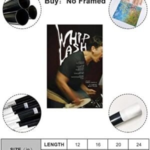 YTGMO Inspirational Movie Poster Whiplash Movie Poster Canvas Poster Bedroom Decor Sports Landscape Office Room Decor Gift Unframe:12x18inch(30x45cm)