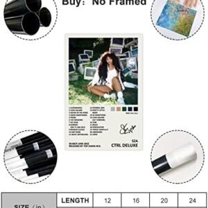 YEZLH SZA Poster Ctrl Deluxe Music Album Cover Signed Limited Edition Canvas Poster Wall Art Decor Print Picture Paintings for Living Room Bedroom Decoration Unframe:12x18inch(30x45cm)