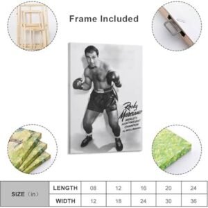 Boxing Champion Rocky Marciano Signed Poster Canvas Wall Art Prints Poster Gifts Photo Picture Painting Posters Room Decor Home Decorative 08x12inch(20x30cm)