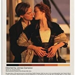 ALUKAP Titanic Vintage Movie Minimalist Poster Poster Frame Hanger Scroll Posters Canvas Decorative Hanging Painting Wall Art Decor Room 12x18inch(30x45cm)