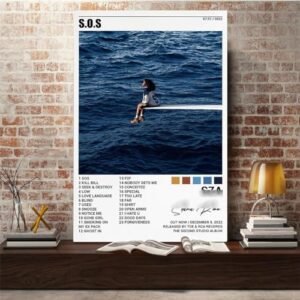 Eunoiax Sza Poster Sos Album Posters Canvas Wall Art R&B Pop Hip Hop Music Print Picture Landscape Paintings Room Aesthetic for Living Room Bedroom Wall Decor Signed Limited Unframe Style 12x18inch