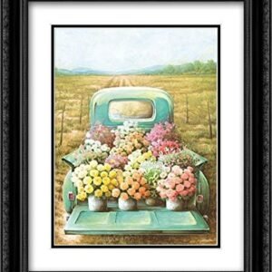 Dee Dee 15×17 Black Ornate Framed and Double Matted Museum Art Print Titled Flowers for Sale