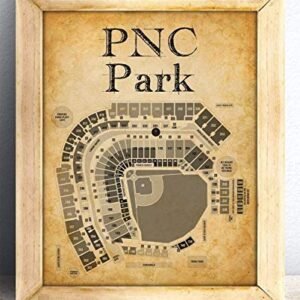 Baseball Decor – Pittsburgh PNC Park Stadium Baseball Seating Chart – Baseball Wall Decor 11×14 Unframed Art Print – Great Baseball Room Decor & Gift, Baseball Poster Sports Vintage Décor