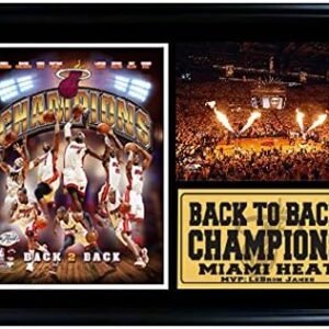 127-20 NBA Miami Heat Framed 2013 Champions 2nd Consecutive Championship Print, 12-Inch by 18-Inch
