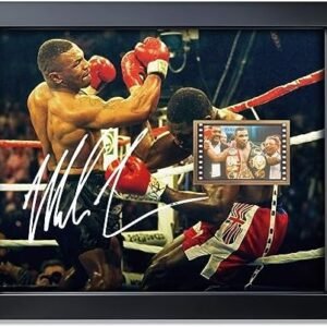 sufenvera Signed Mike Tyson Boxing Fan Photo Gifts 10×8 Inch,Mike Tyson Memorabilia Film Picture Framed Poster Decor
