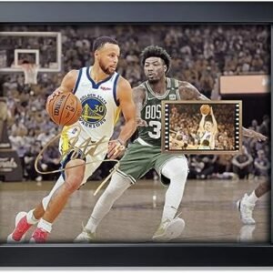 sufenvera Signed Stephen Curry Memorabilia Film Photo Collage,Stephen Curry Picture Framed Poster Gifts for Basketball Fans on Birthday/Christmas/Valentine’s Day 10×8 Inches