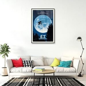 E.T. The Extra-Terrestrial – Framed Movie Poster (Regular Style/Bicycle & Moon) (Size: 24″ x 36″)