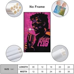 Fight Club Vintage Movie Poster HD Canvas Prints Wall Art Room Aesthetics Decor 12x18inch(30x45cm)