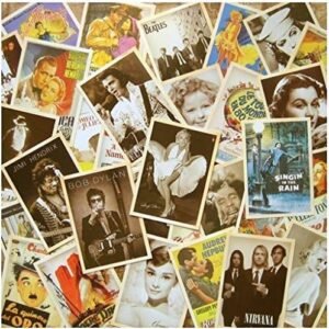 DreamHigh 64 pcs Collectible Vintage Ads & Movie Poster Postcards Bulk Pack