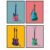 Warhol Style Rock Star Guitars Set – 8×10 Modern Pop Art Wall Decor Prints – Gift for Clapton, Lennon, Hendrix, Page Fans, Musicians, Guitarists, 60s, 70s, 80s Music – Contemporary Poster Pictures