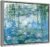 Wieco Art Framed Wall Art Canvas Print of Water Lilies by Claude Monet Paintings Reproduction Modern Canvas Wall Art for Home and office Decoration Abstract Artwork Silver Frame