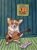 Corgi playing Guitar Music Room decor signed dog art Print